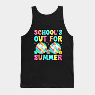 Last Day Of School Graduation Groovy Schools Out For Summer Tank Top